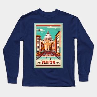 A Vintage Travel Art of the Vatican - Vatican City Long Sleeve T-Shirt